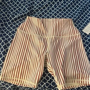 Spiritual Gangster Red and White Bike Shorts